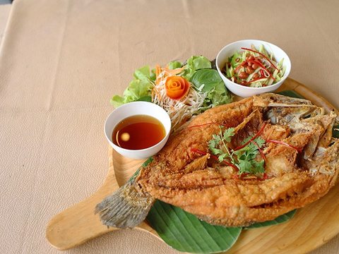 Barramundi with Fish Sauce as pictured in Laap Thai's printed menu