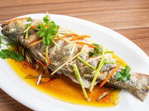 Barramundi with Soy Sauce as pictured in Laap Thai's printed menu