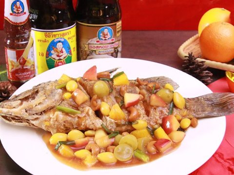 Barramundi with Sweet and Sour Sauce as pictured in Laap Thai's printed menu