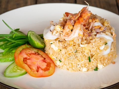 Combination Fried Rice as pictured in Laap Thai's printed menu
