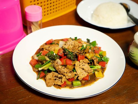 Garlic and Pepper as pictured in Laap Thai's printed menu