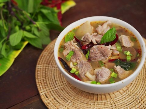 Spicy Beef Soup as pictured in Laap Thai's printed menu