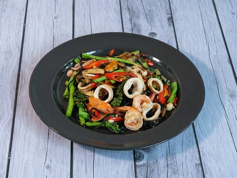 Stir-Fried Kee Mao as pictured in Laap Thai's printed menu