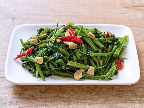 Stir-Fried Morning Glory as pictured in Laap Thai's printed menu