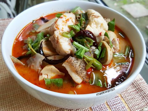 Tom Yum Barramundi as pictured in Laap Thai's printed menu